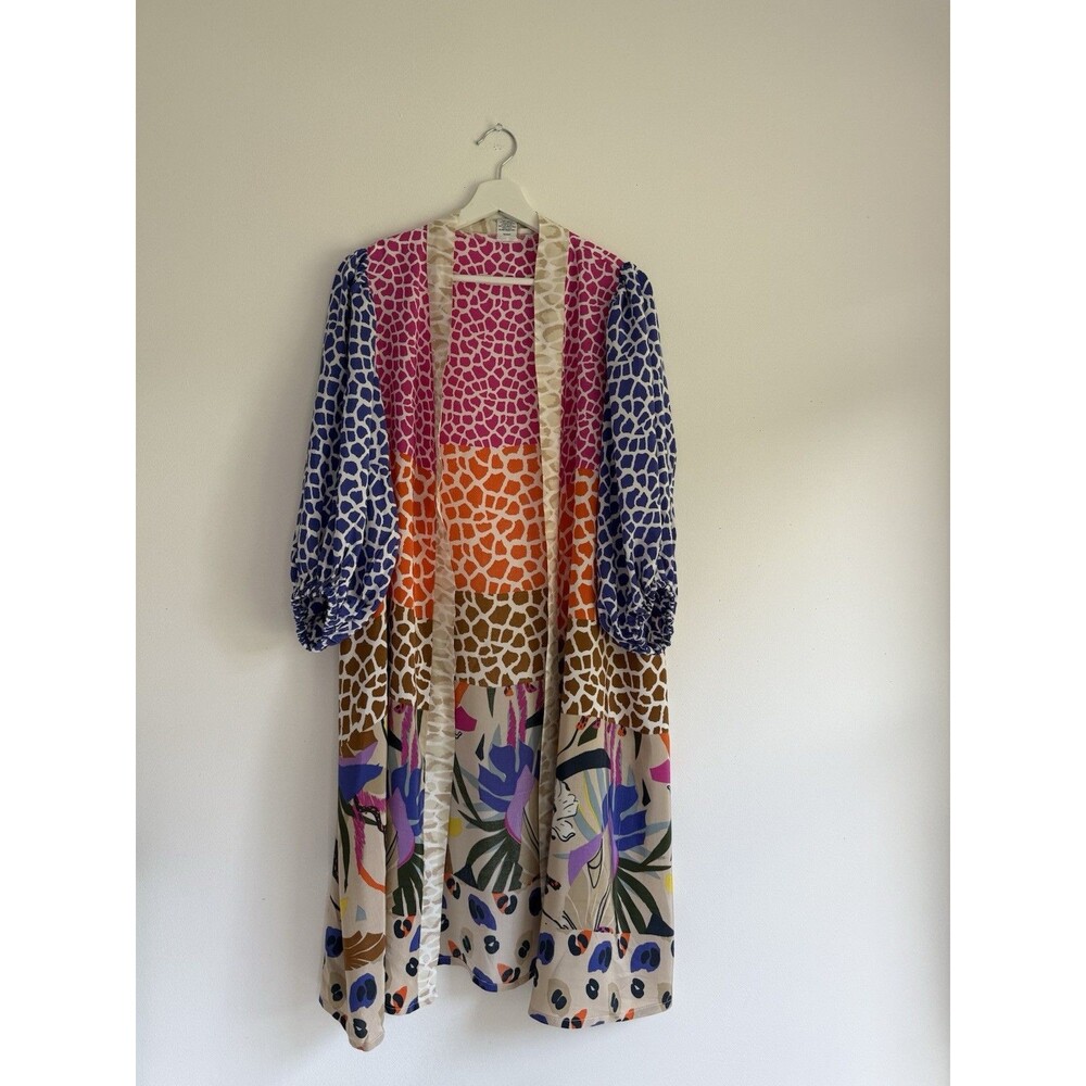 Anna & Ava x Brooke Webb Colorful Kimono Robe OS Giraffe Floral Leopard Print N